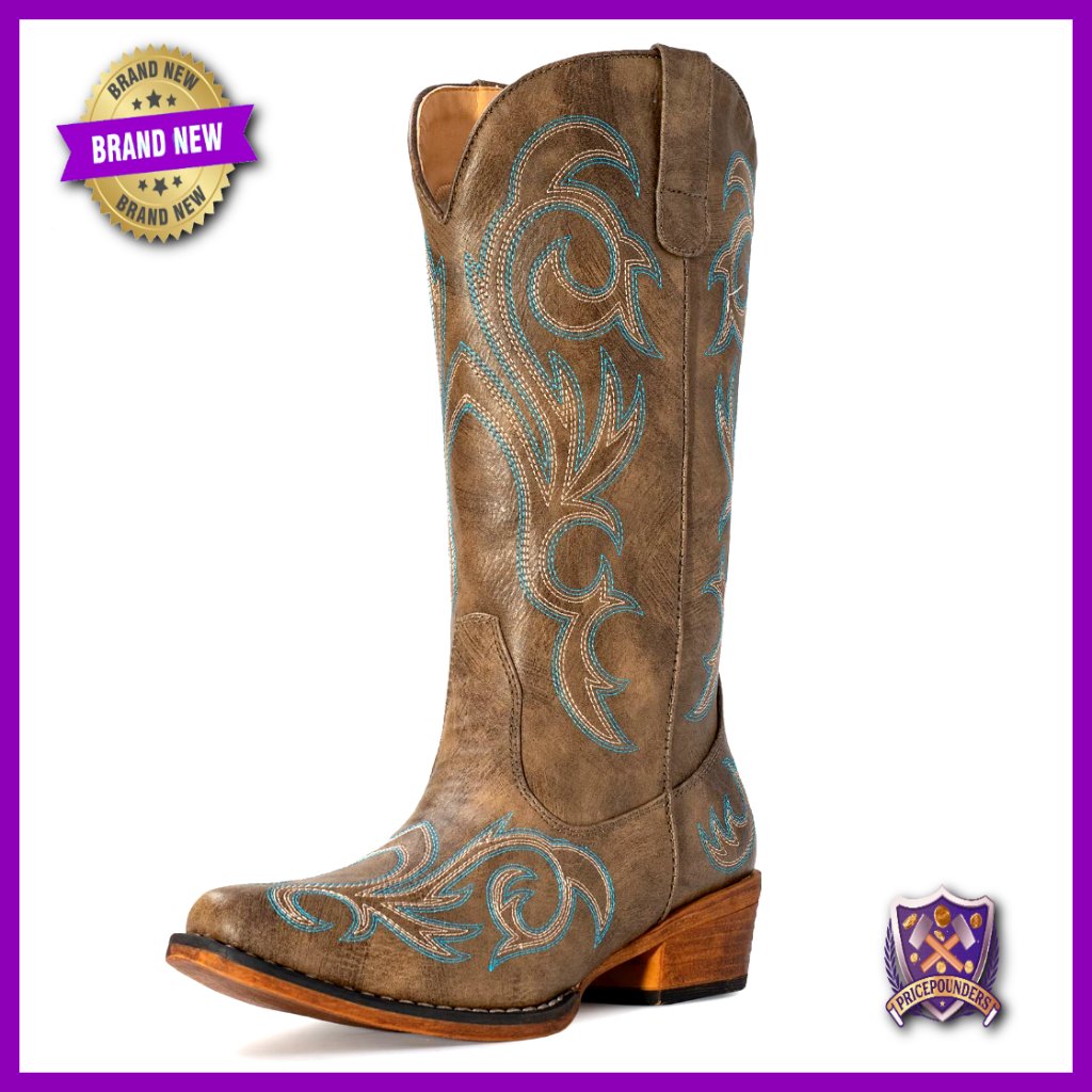 Mid Calf Cowboy Boots Pointy Toe Western Work Boots Women